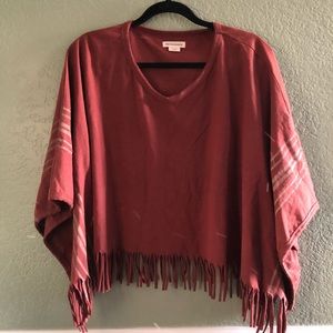 Obey poncho with fringe
